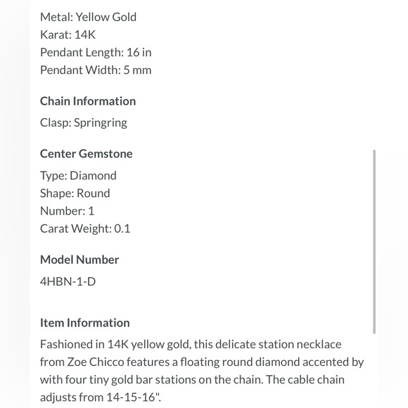 Zoe Chicco 14kt Yellow Gold choker/necklace with large Diamond and accent bars - Picture 6 of 6